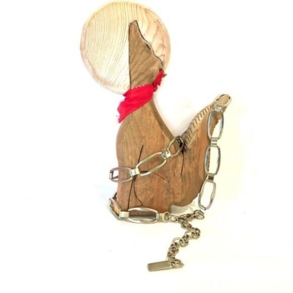 Women's Silver Retro Funky Metallic Flexible Lightweight Chain Belt 36”-43” - Picture 1 of 5